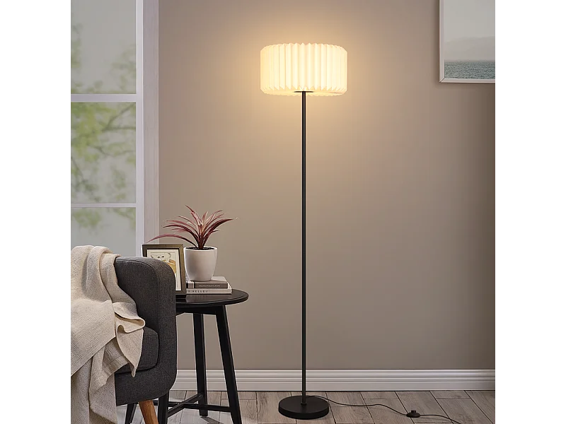 NETTLIFE Vintage vloerlamp woonkamer vloerlamp - vloerlamp witte papieren lampenkap vloerlamp woonkamer lamp G9