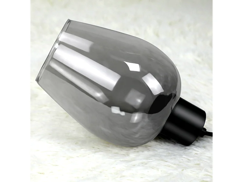 NETTLIFE Zwarte hanglamp voor eettafel - Vintage gerookte glazen enkele vlam E27 hanglamp voor keuken, slaapkamer, zonder lichtbron