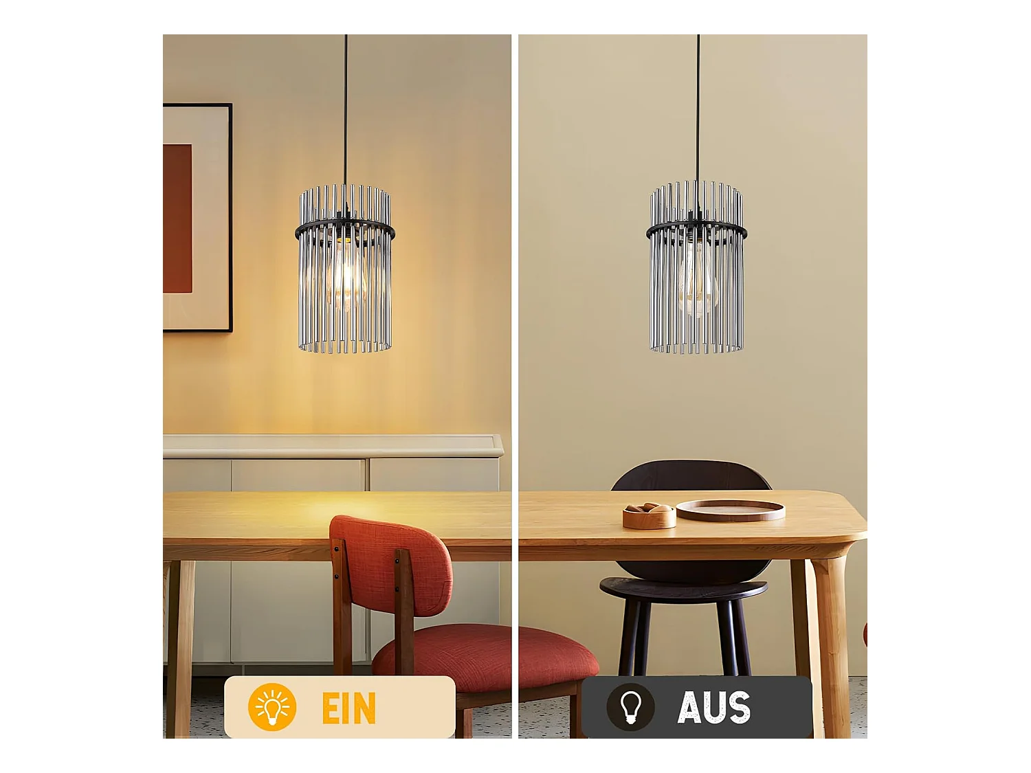 Nettlife Suspension Luminaire Noire, Lampe Pendante en Verre avec Douille E27, 1-flamme, Ø 16 cm, pour Table à Manger, Chambre (sans ampoule)