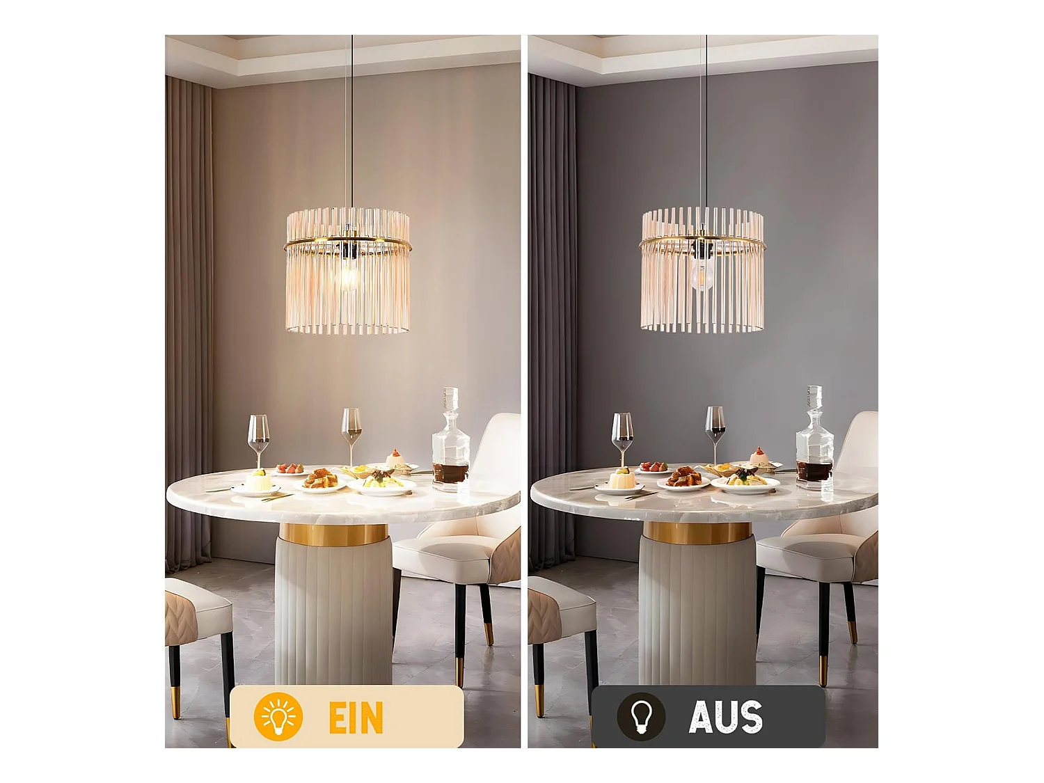 Suspension Nettlife 1 flamme suspension table à manger - lampe suspendue verre E27 lampe de table à manger suspendue or rétro Ø 30 cm (sans ampoule)