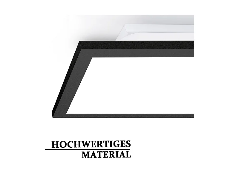 Panneau LED NETTLIFE 120 x 30 cm, intensité variable, plafonnier plat et long, couleur RVB, avec télécommande, 36 W, noir, rectangulaire