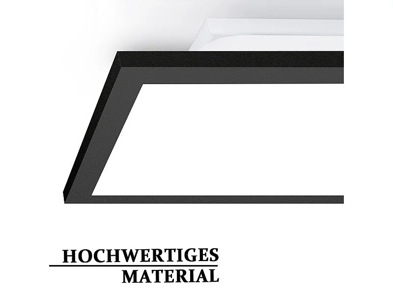 Pannello LED NETTLIFE 120 x 30 cm, dimmerabile, plafoniera lunga e piatta, colore RGB, con telecomando, 36 W, nero, rettangolare
