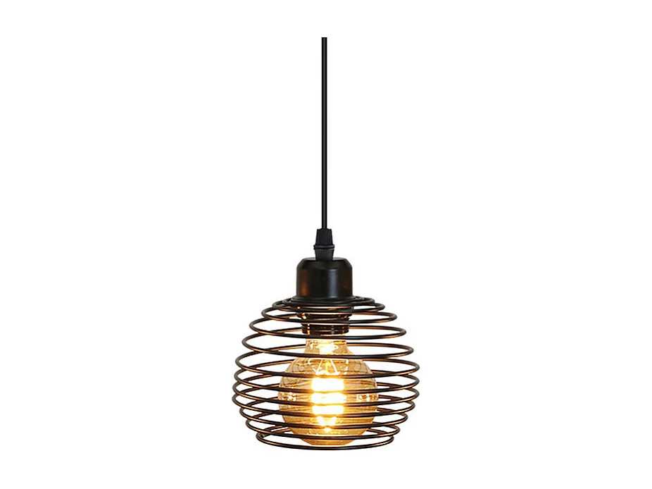 Suspension Nettlife Vintage 1 Ampoule : Suspension Industrielle Noire avec Câble de 4,5 m avec Prise et Interrupteur, Douille E27
