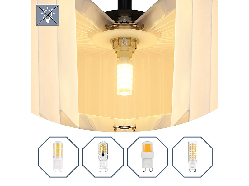 NETTLIFE Suspension table à manger lampe suspendue vintage - lampe suspendue salon salle à manger lampe 4 flammes blanc