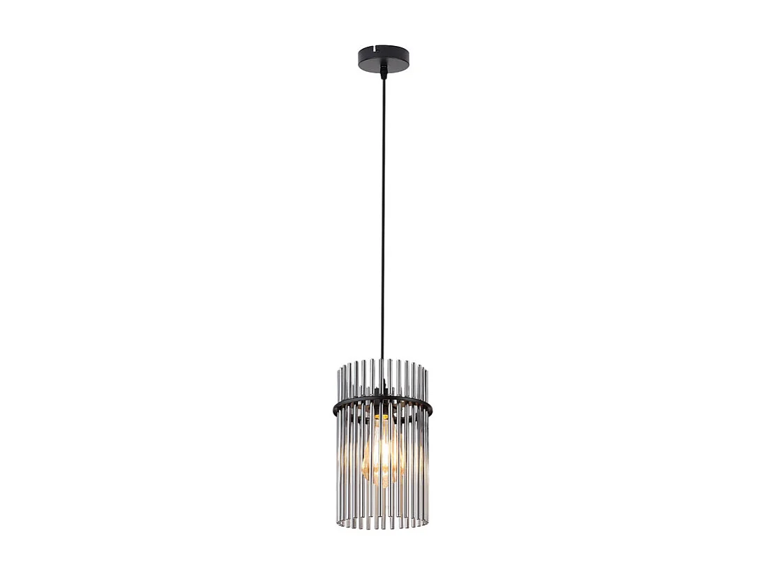 Nettlife Suspension Luminaire Noire, Lampe Pendante en Verre avec Douille E27, 1-flamme, Ø 16 cm, pour Table à Manger, Cuisine (sans ampoule).