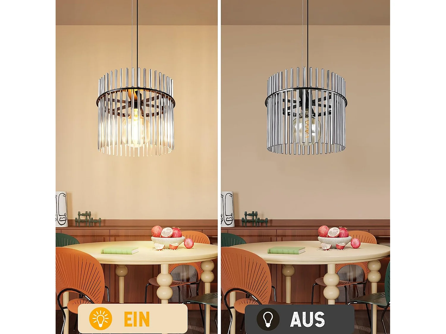 Nettlife Suspension Luminaire Noire Rétro, Lampe Pendante en Verre avec Douille E27, 1-flamme, Ø 30 cm, pour Table à Manger, Cuisine (sans ampoule).