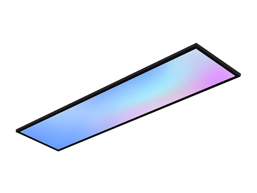 Plafonnier LED NETTLIFE 100x25 - panneau de plafond dimmable RGB changement de couleur longue lampe de plafond plate avec télécommande noire 24W