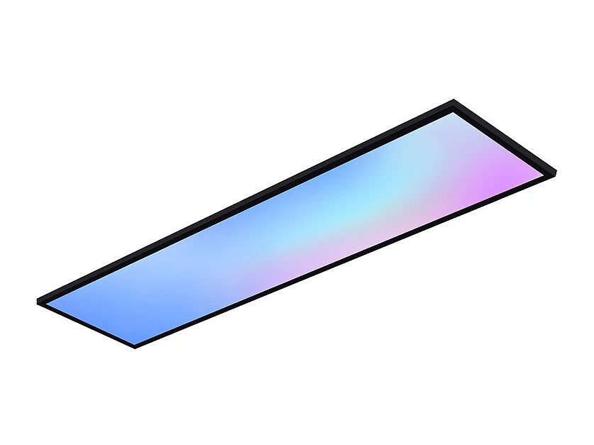 Plafonnier LED NETTLIFE 100x25 - panneau de plafond dimmable RGB changement de couleur longue lampe de plafond plate avec télécommande noire 24W
