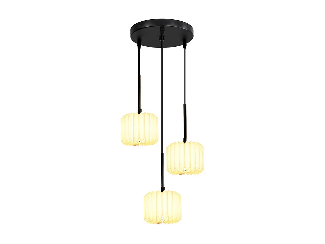 NETTLIFE Suspension table à manger lampe suspendue vintage - lampe suspendue salon salle à manger lampe 3 flammes blanc