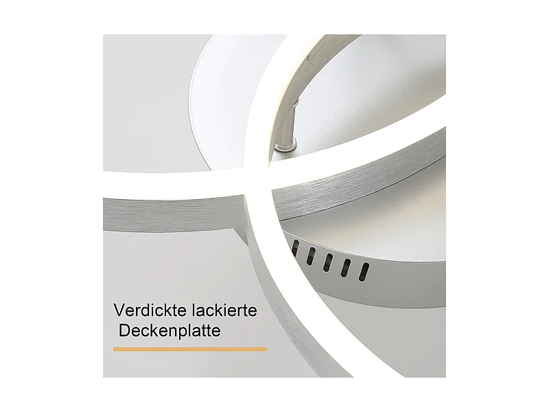 Plafonnier LED NETTLIFE pour salon, lampe de salon à intensité variable, 82 cm, design moderne, doré, 74 W, lampe de chambre avec télécommande