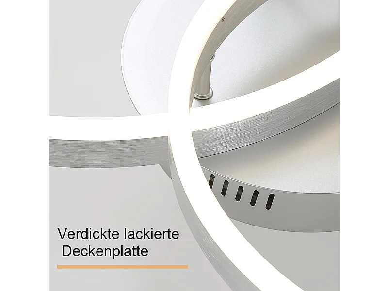 Plafonnier LED NETTLIFE pour salon, lampe de salon à intensité variable, 82 cm, design moderne, doré, 74 W, lampe de chambre avec télécommande