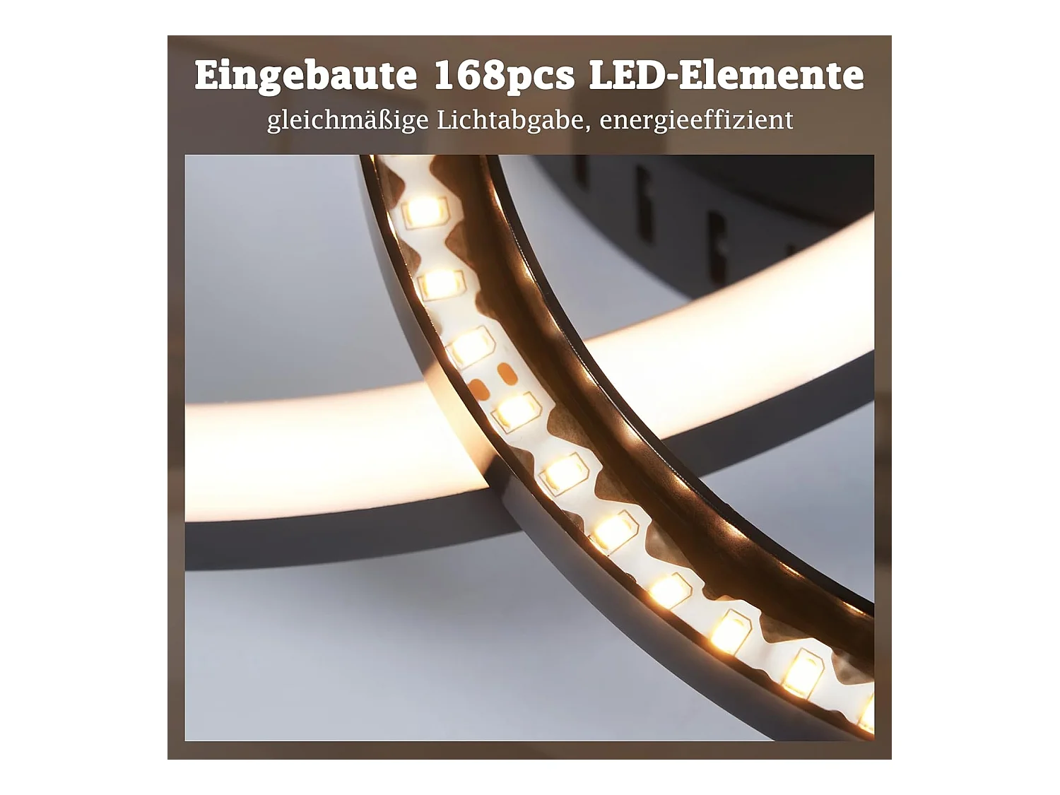 Plafonnier LED Nettlife 40 cm - 23 W - Lampe de cuisine 3 000 K - Blanc chaud - Lampe de salon moderne - Lampe de chambre à coucher - 2 anneaux