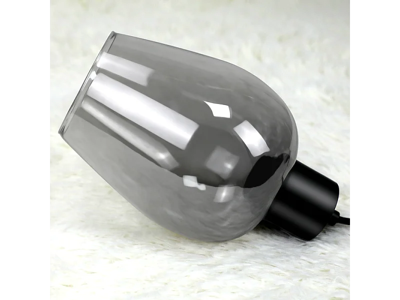 Suspension Nettlife noire pour table à manger - Lampe suspendue E27 à flamme unique en verre fumé vintage sans source lumineuse