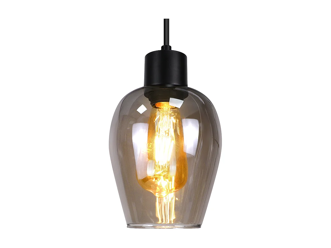 Lampa wisząca Nettlife Black Dining Table - Vintage Smoked Glass Single Flame E27