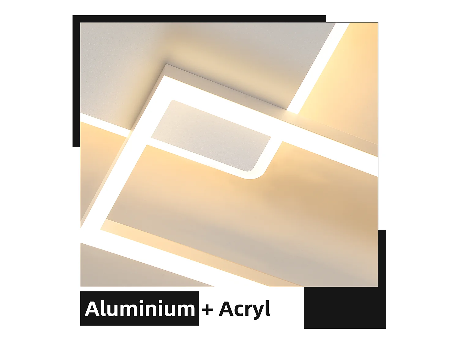 Plafonnier LED NETTLIFE pour salon - Plafonnier à intensité variable avec télécommande 63 W - Grand format - Blanc moderne