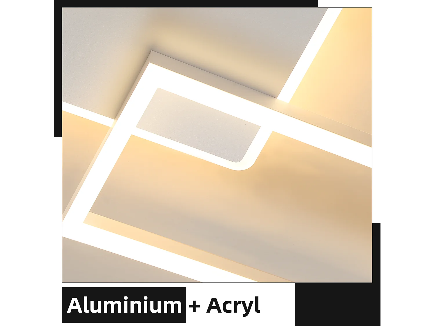 Plafonnier LED NETTLIFE pour salon - Plafonnier à intensité variable avec télécommande 63 W - Grand format - Blanc moderne