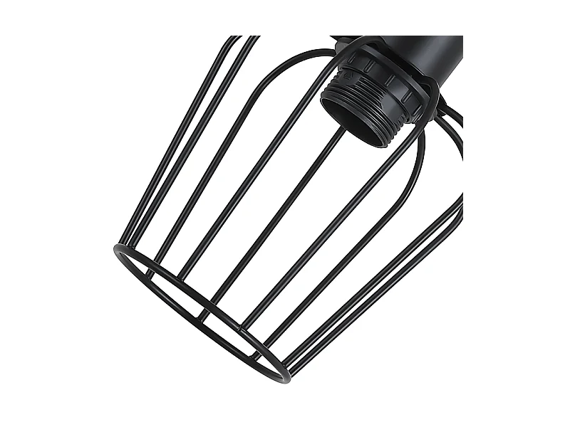 NETTLIFE Lampa sufitowa do salonu w stylu vintage, drewniana, czarna, metalowa, industrialna, do salonu. Żarówka E27 nie jest dołączona.