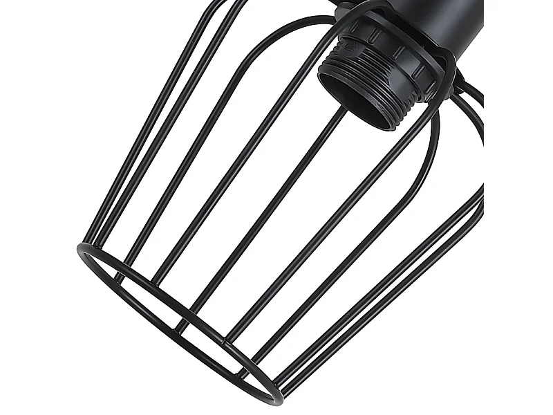 NETTLIFE Lampa sufitowa do salonu w stylu vintage, drewniana, czarna, metalowa, industrialna, do salonu. Żarówka E27 nie jest dołączona.
