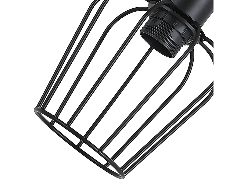 NETTLIFE Lampa sufitowa do salonu w stylu vintage, drewniana, czarna, metalowa, industrialna, do salonu. Żarówka E27 nie jest dołączona.