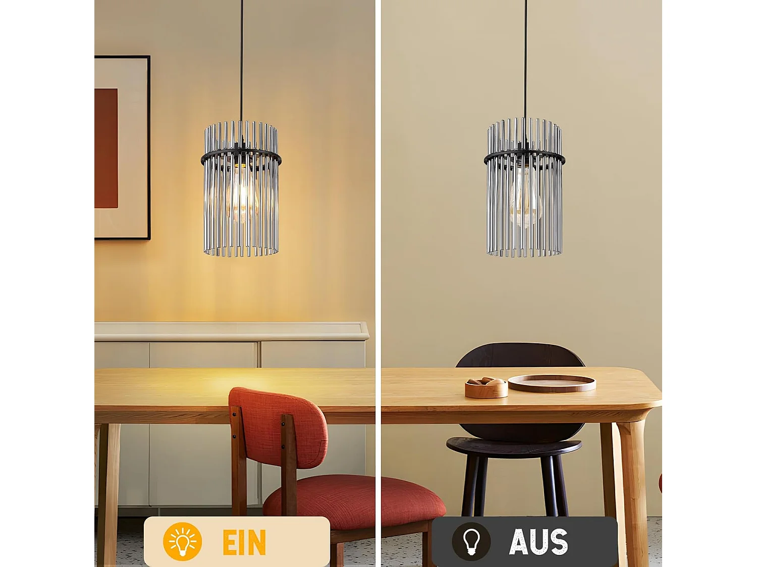 Suspension Nettlife table à manger lampe suspendue 1 flamme - suspension noire E27 lampe de salle à manger verre Ø 16 cm (sans source lumineuse)