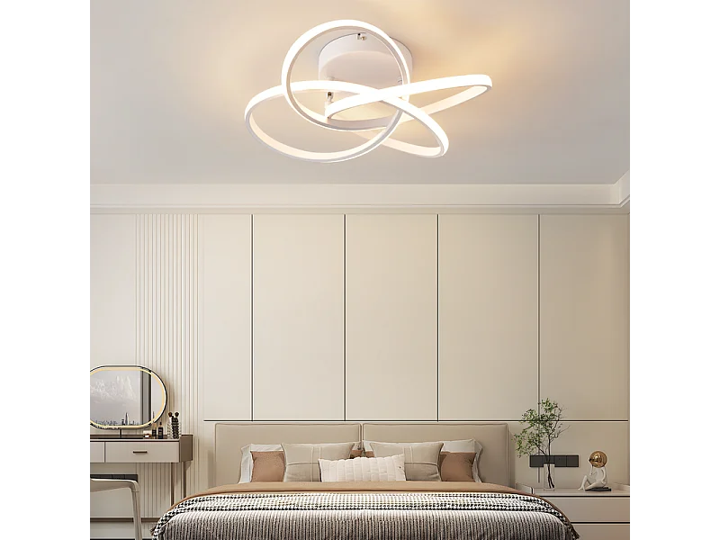 NETTLIFE LED-plafondlamp voor slaapkamer - 28W, 3000K, warm wit, hallamp, moderne keukenlamp, vierbladige bloem