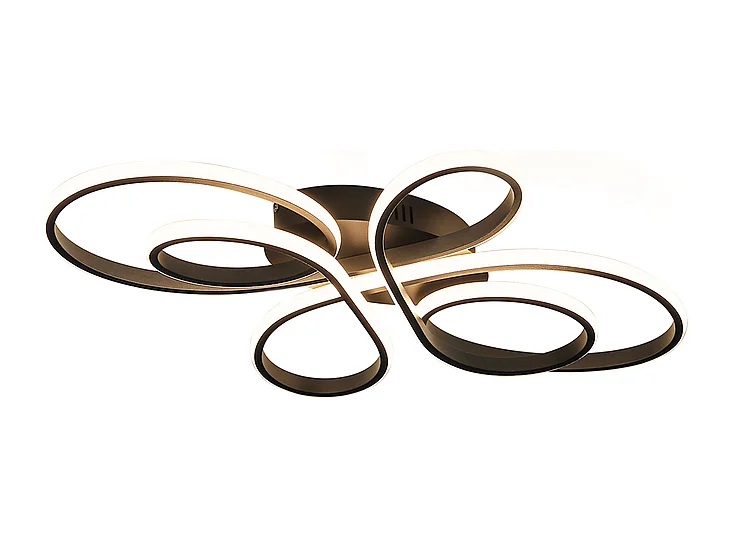 NETTLIFE Plafonnier chambre LED plafonnier salon : 30W lampe de salon noir 40cm 3000K