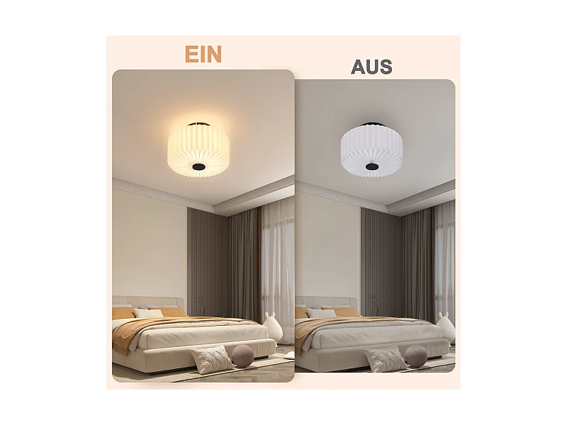 NETTLIFE Lampa sufitowa do salonu, lampa sufitowa w stylu vintage - biała lampa kuchenna, abażur papierowy, wzór industrialny G9