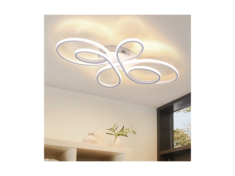 NETTLIFE Plafonnier LED plafonnier salon : 30W 40cm lampe cuisine plafonnier en blanc 3000K