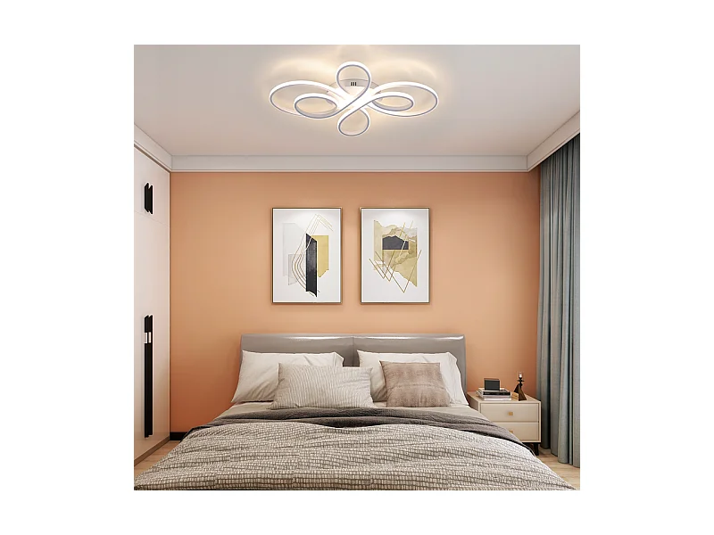 NETTLIFE Plafonnier LED plafonnier salon : 30W 40cm lampe cuisine plafonnier en blanc 3000K