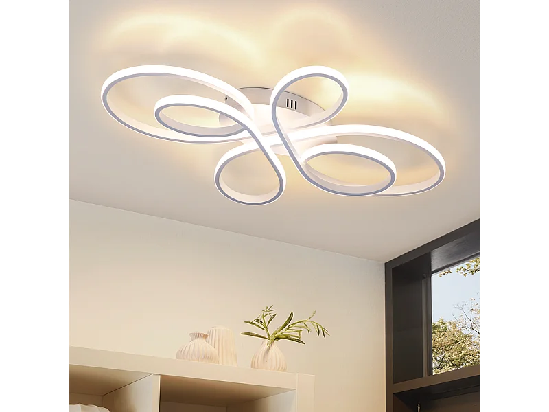 NETTLIFE Plafonnier LED plafonnier salon : 30W 40cm lampe cuisine plafonnier en blanc 3000K