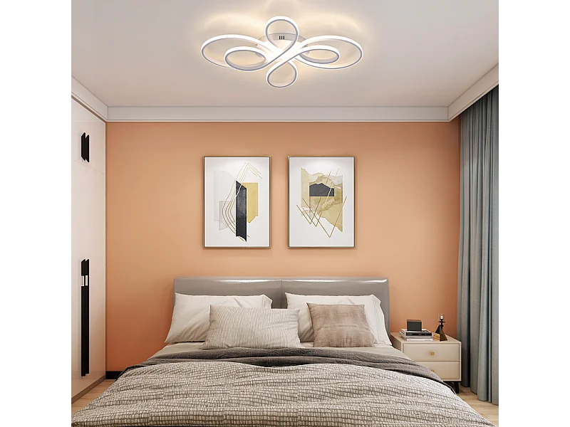 NETTLIFE Plafonnier LED plafonnier salon : 30W 40cm lampe cuisine plafonnier en blanc 3000K