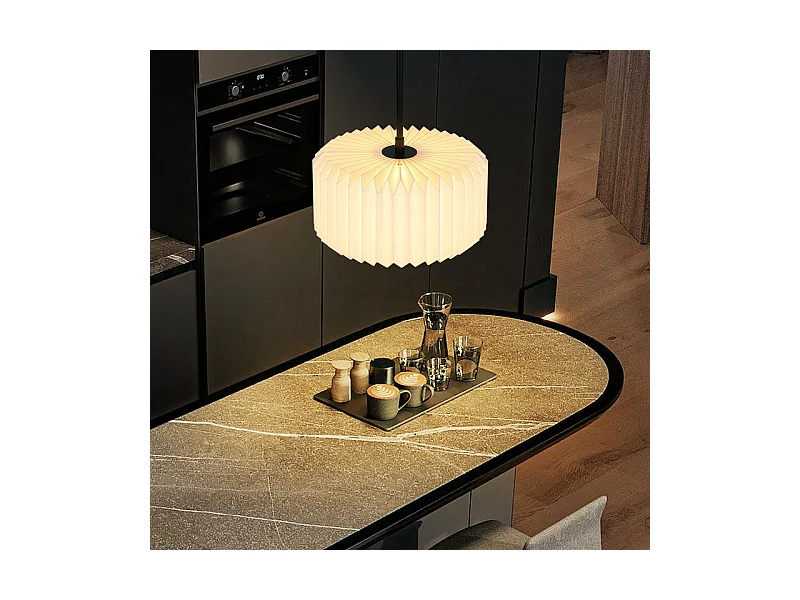 NETTLIFE Suspension table à manger lampe suspendue vintage - lampe suspendue salon salle à manger lampe 1 flamme blanc