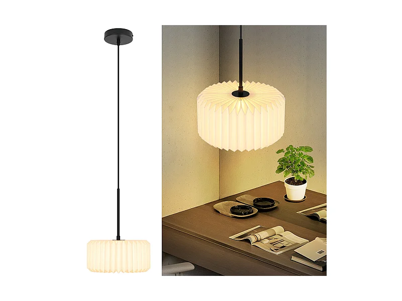 NETTLIFE Suspension table à manger lampe suspendue vintage - lampe suspendue salon salle à manger lampe 1 flamme blanc