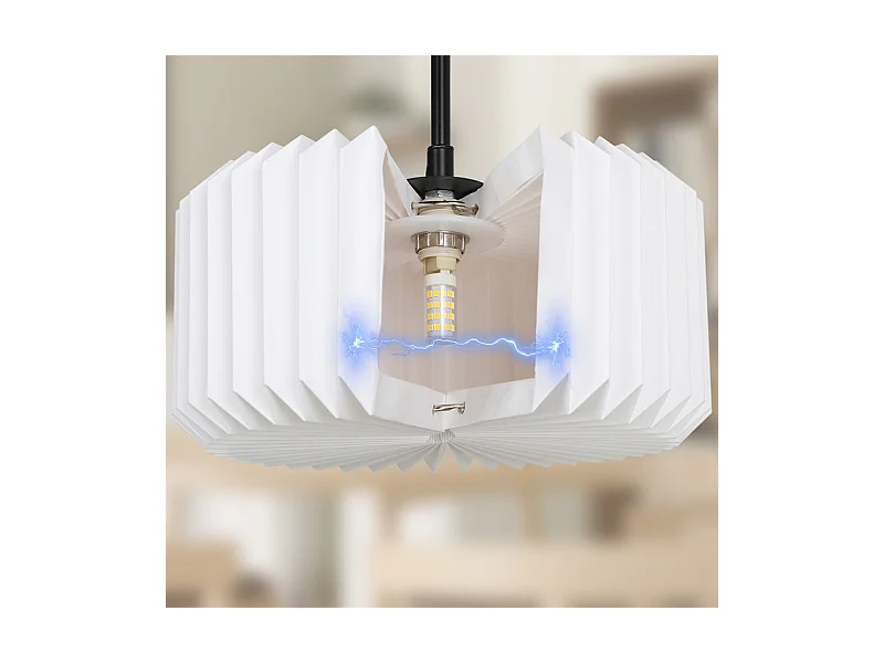 NETTLIFE Suspension table à manger lampe suspendue vintage - lampe suspendue salon salle à manger lampe 1 flamme blanc