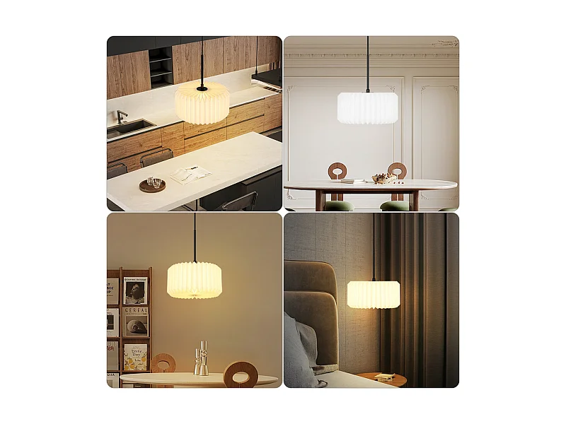 NETTLIFE Suspension table à manger lampe suspendue vintage - lampe suspendue salon salle à manger lampe 1 flamme blanc