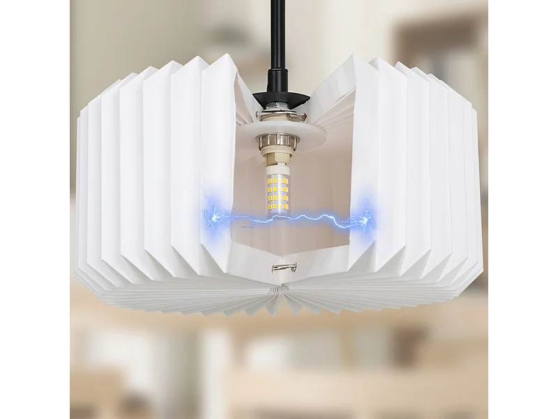 NETTLIFE Suspension table à manger lampe suspendue vintage - lampe suspendue salon salle à manger lampe 1 flamme blanc