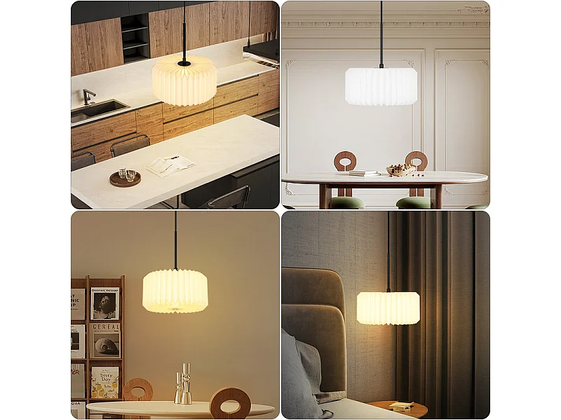 NETTLIFE Suspension table à manger lampe suspendue vintage - lampe suspendue salon salle à manger lampe 1 flamme blanc