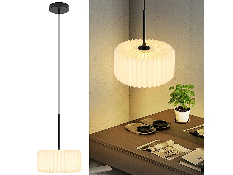 NETTLIFE Suspension table à manger lampe suspendue vintage - lampe suspendue salon salle à manger lampe 1 flamme blanc