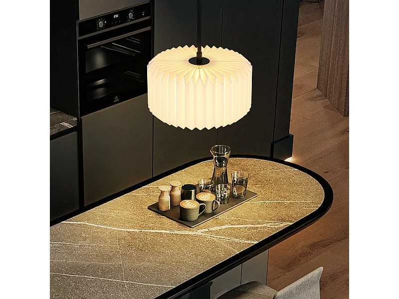 NETTLIFE Lámpara colgante vintage para mesa de comedor, lámpara colgante para salón, comedor, 1 llama blanca