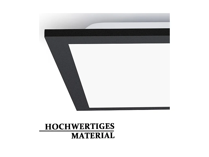 Panneau LED NETTLIFE 120 x 30 cm, intensité variable, long panneau de plafond RVB à changement de couleur avec télécommande 39 W, noir