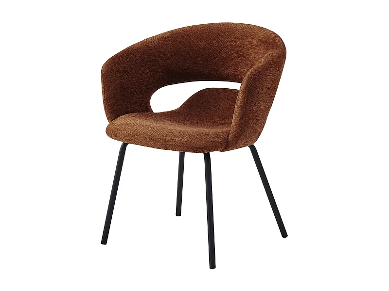 TRAVIS-Sillón de mesa de tela Luxury Terracota