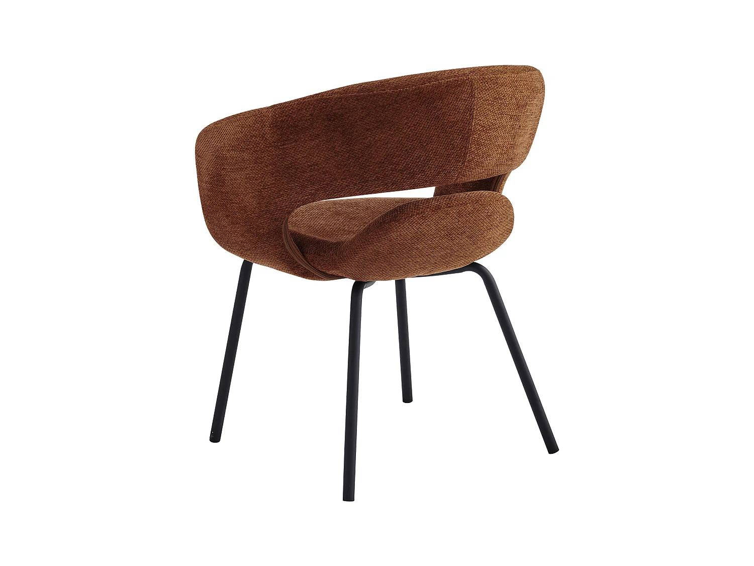 TRAVIS-Fauteuil de table en tissu Luxury Terracotta