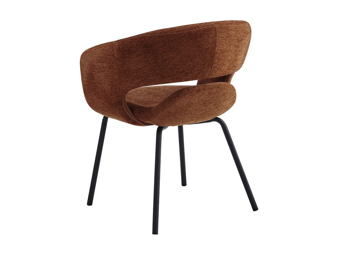 TRAVIS-Poltrona da tavolo in tessuto Luxury Terracotta