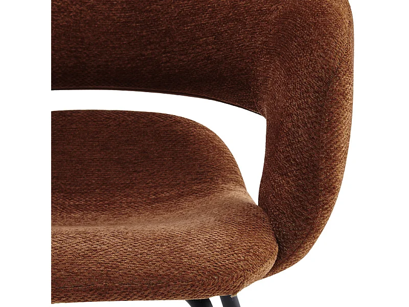 TRAVIS-Poltrona da tavolo in tessuto Luxury Terracotta