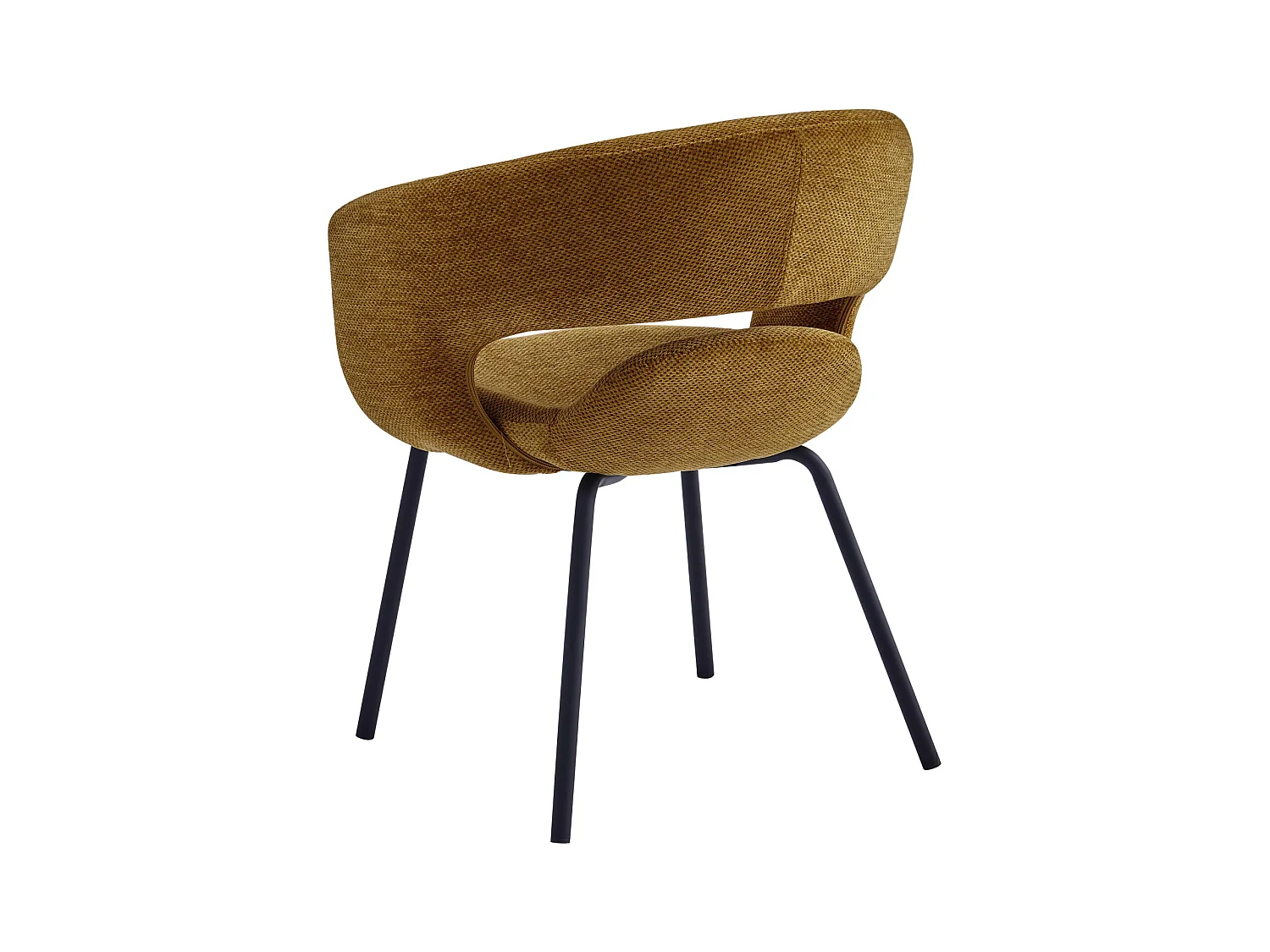 TRAVIS-Fauteuil de table en tissu Luxury Moutarde