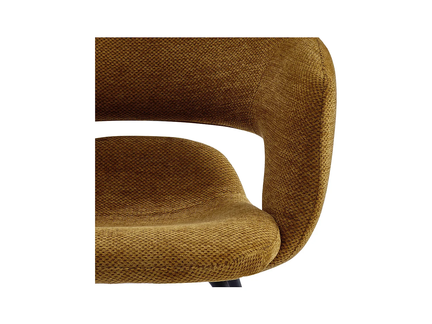 TRAVIS-Fauteuil de table en tissu Luxury Moutarde