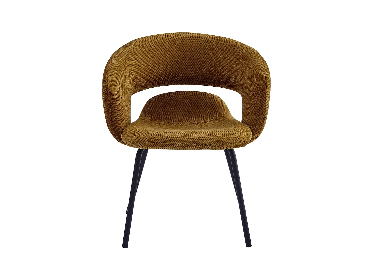 TRAVIS-Fauteuil de table en tissu Luxury Moutarde