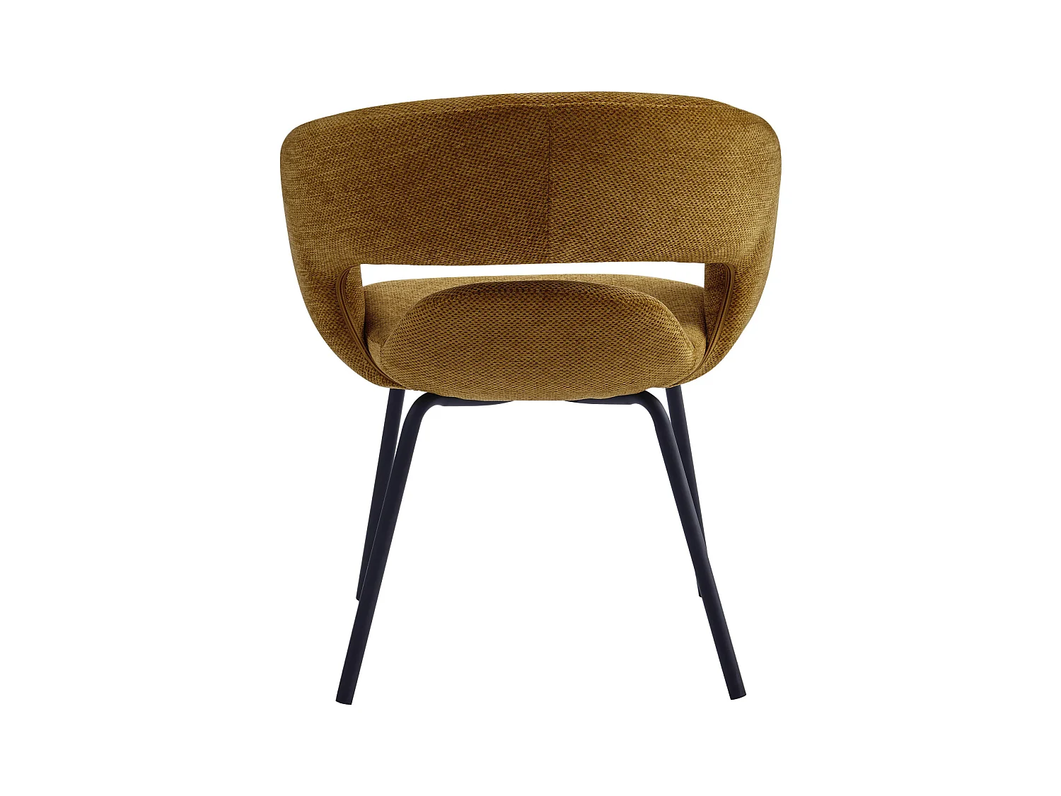 TRAVIS-Fauteuil de table en tissu Luxury Moutarde