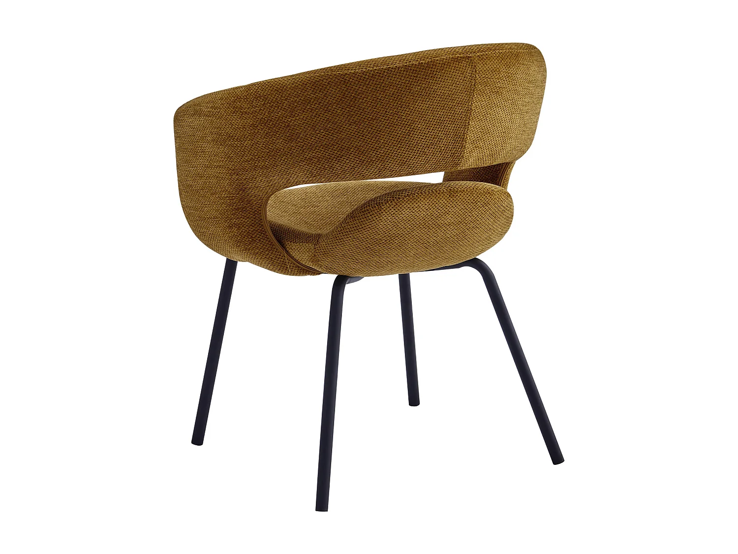 TRAVIS-Sillón de mesa de tela Luxury mostaza