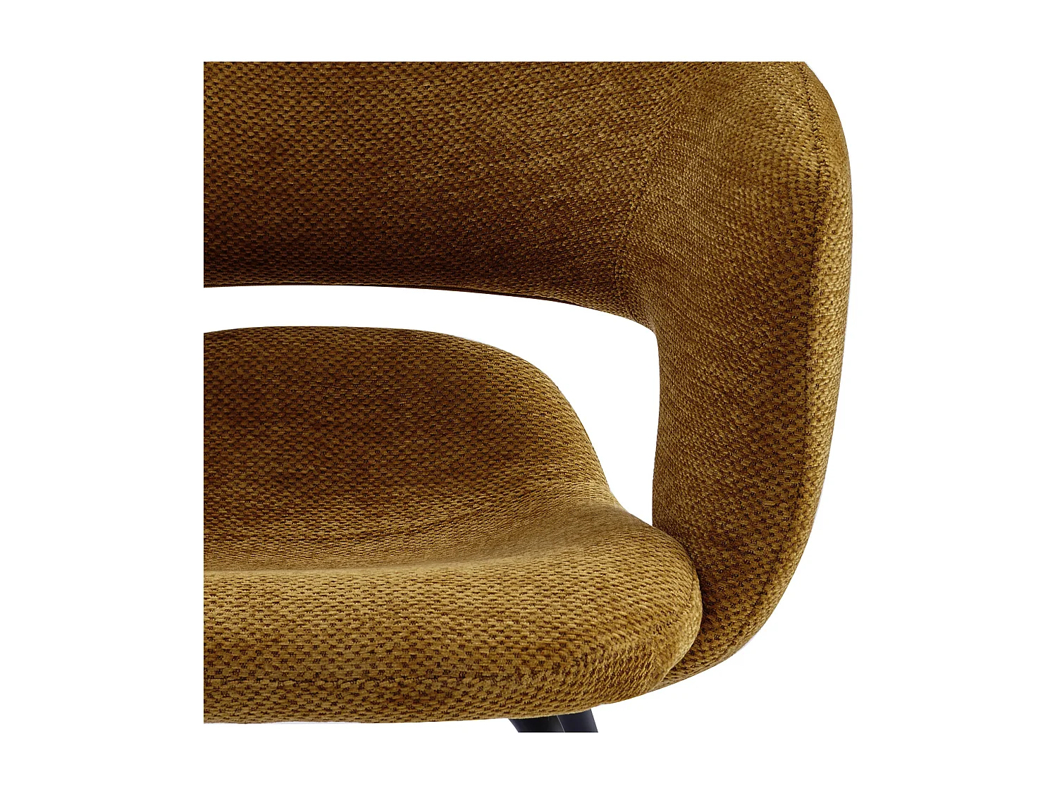 TRAVIS-Sillón de mesa de tela Luxury mostaza